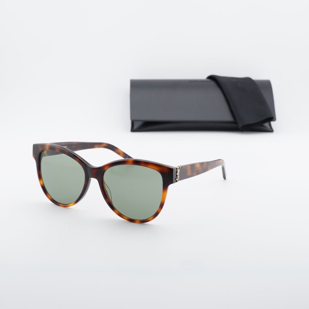 Saint Laurent SLM107 003 Cat Eye Sunglasses - Havana/Green